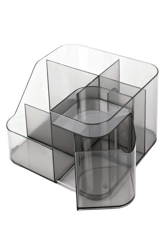 BQAN Transparent Acrylic Nail Desk Organizer, Drill & Brush Holder, Professional Storage Box for Nail Tools, Makeup, Eyeshadows, Skin Care (Black) - Image 2